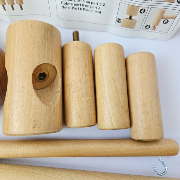 Floor Standing Baby Crib Mobile Arm with Music Box 65 Inch Wooden Nursery Decor - Picture 5 of 13